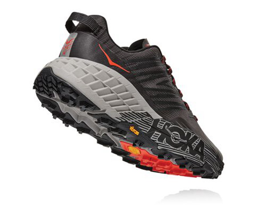 Trail Shoes Mens - Hoka One One Speedgoat 4 - Black - LNVWBXJ-60